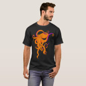 Oranger Oktopus T-Shirt (Vorne ganz)