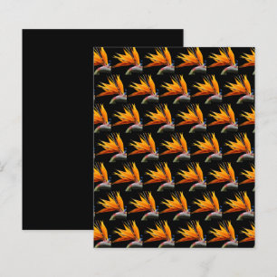 Oranger Paradiesvogel auf schwarzem Scrapbook-Papi