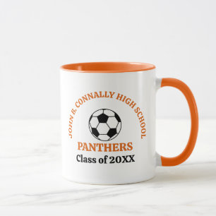 Oranger personalisierter Fußballspieler Team Tasse