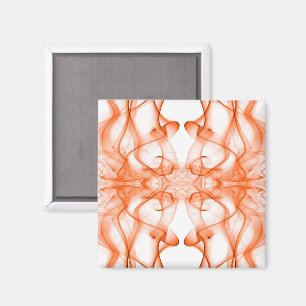 Oranger Rauch Symmetrischer Minimalistischer Weiße Magnet