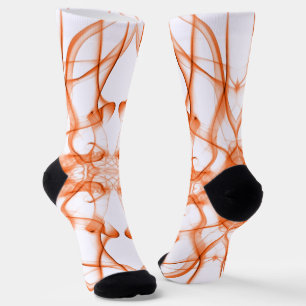 Oranger Rauch Symmetrischer Minimalistischer Weiße Socken