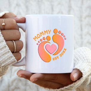 Oranger Rosa Babifüße-Tasse für Mama Kaffeetasse