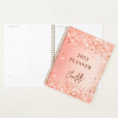 Oranger Roségold-Glitter-Name-Script 2023 Planer (Anzeige)
