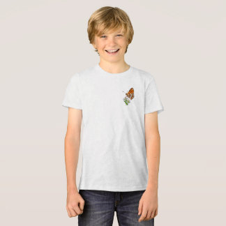 Oranger Schmetterling auf zarten weißen Blüten Tri-Blend Shirt