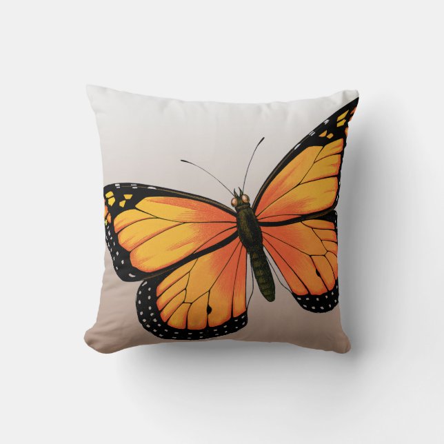 Oranger Schmetterling Kissen (Vorderseite)