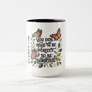 Oranger Schmetterling und florales Design mit Selb Tasse