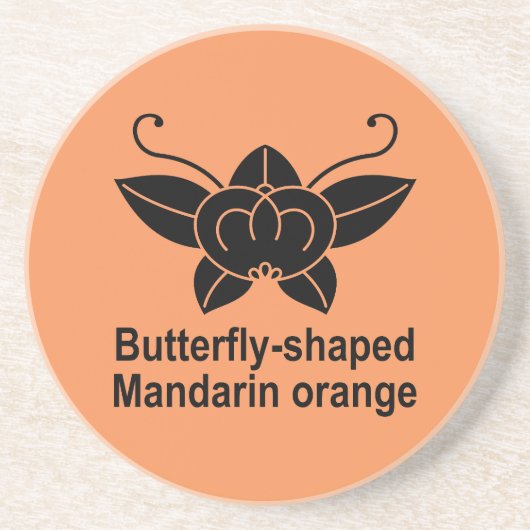 Oranger Schmetterling Untersetzer (Vorne)