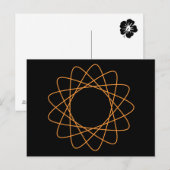 Oranger Spirograph Postkarte (Vorne/Hinten)