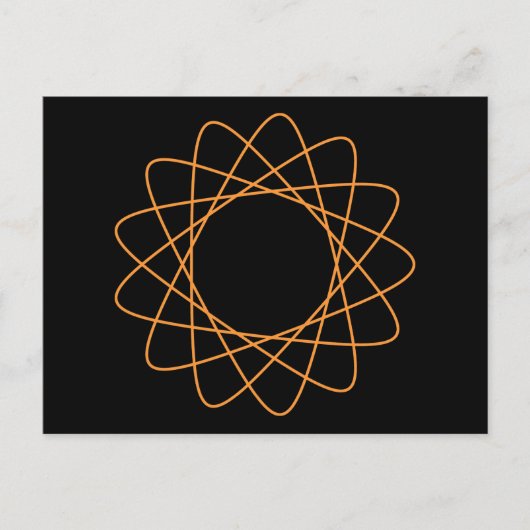 Oranger Spirograph Postkarte (Vorderseite)