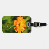 Oranger Tagetes-Gepäckanhänger Gepäckanhänger (Vorderseite horizontal)