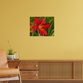 Oranger Taglilienblüten Floral Poster