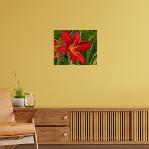 Oranger Taglilienblüten Floral Poster