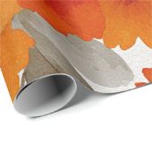 Oranger Terrakotta Vintage Blumen Botanik Geschenkpapier (Rolleneckpunkt)