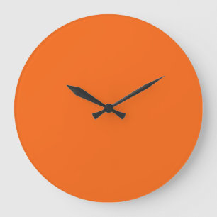 Oranger Tiger Einfarbig Große Wanduhr
