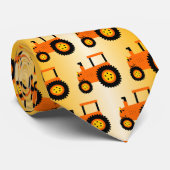 Oranger Traktor-Design Krawatte (Gerollt)