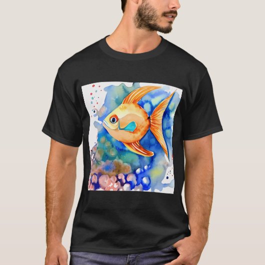 Oranger tropischer Fisch T-Shirt (Vorderseite)