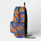 Oranger und blauer geometrischer Druck Rucksack (Rechts)