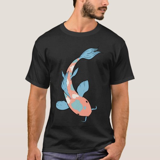 Oranger und blauer Koi-Fisch T-Shirt (Vorderseite)