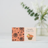 Oranger und brauner Frucht-Cupcake Visitenkarte (Stehend Vorderseite)