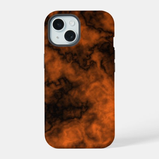 Oranger und schwarzer Rauch iPhone 15 Hülle (Rückseite)