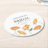 Oranger Untersetzer mit Mohnblumen Getränk (Angewinkelt)