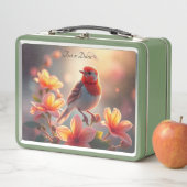 Oranger Vogel Blumen Lunchbox (Beispiel)
