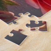 Oranger Vogel Blumen-Puzzle Puzzle (Seite)
