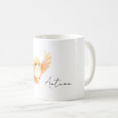 Oranger Vogel Kaffeetasse (VorderseiteRechts)