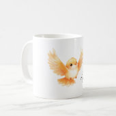 Oranger Vogel Kaffeetasse (Vorderseite Links)