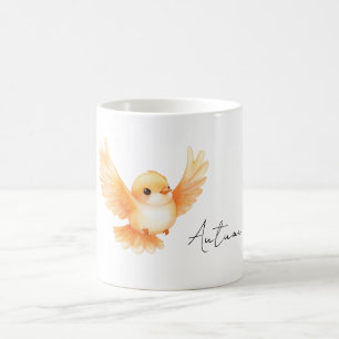 Oranger Vogel Kaffeetasse