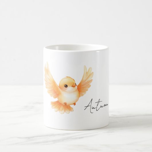 Oranger Vogel Kaffeetasse (Mittel)