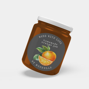 Oranger Wasserfarbe-Jam-Etikett zum Einkochen Aufk Runder Aufkleber