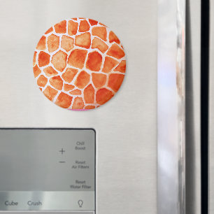 Oranger Wasserfarben-Giraffen-Druck Magnet