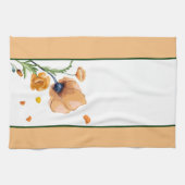Oranger Wasserfarben-Mohn Geschirrtuch (Horizontal)