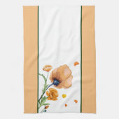 Oranger Wasserfarben-Mohn Geschirrtuch (Vertikal)