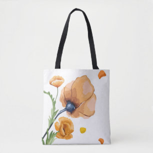 Oranger Wasserfarben-Mohn Tasche