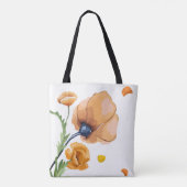 Oranger Wasserfarben-Mohn Tasche (Rückseite)