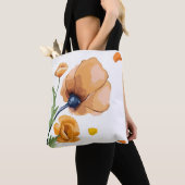 Oranger Wasserfarben-Mohn Tasche (Von Nahem)