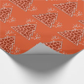 Oranger Weihnachtsbaum mit Giraffe Geschenkpapier (Ecke)