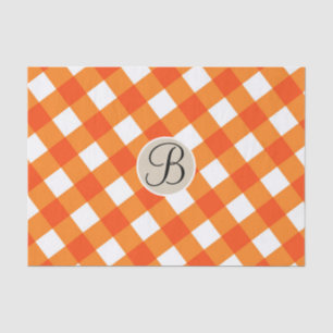 Oranger Weißer Rustikaler Landhaus Herbst Monogram Seidenpapier