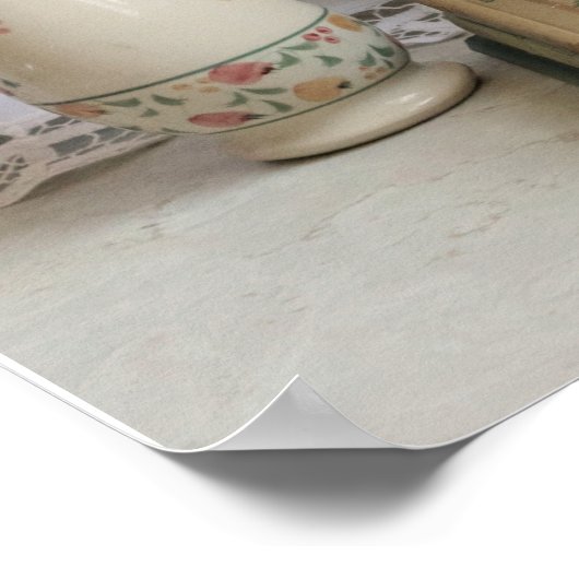 Orangerbera und Bücher Poster (Ecke)