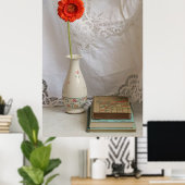 Orangerbera und Bücher Poster (Heimbüro)