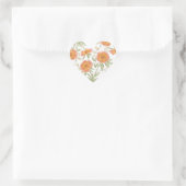 Orangerose Hochzeit Herz-Aufkleber (Tasche)