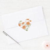 Orangerose Hochzeit Herz-Aufkleber (Umschlag)