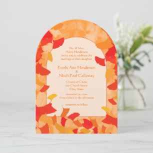 Orangerote Herbstlaub-Hochzeitseinladung Einladung