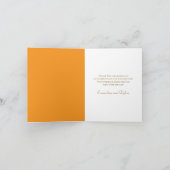 Orangerote Hochzeits-Dankeskarten Einladung (Innenseite)