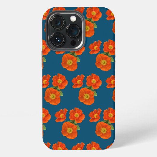 Orangerote Mohnblumen iPhone Hülle (Hinten)