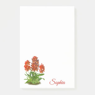 Orangerote Orchideen-Post-It-Notes Post-it Klebezettel