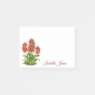 Orangerote Orchideen-Post-It-Notes Post-it Klebezettel