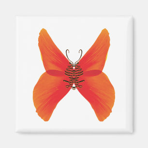Orangeroter Mohnfalter mit Ihrem Namen Magnet
